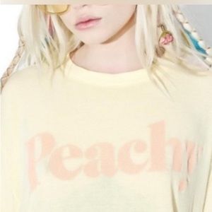 NWT Revolve Daydream Nation Peachy Crop Tee in Butter Graphic Tee XSmall